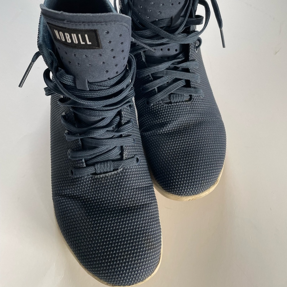 Men’s NOBULL high-top navy blue reflective woven outwork shoe